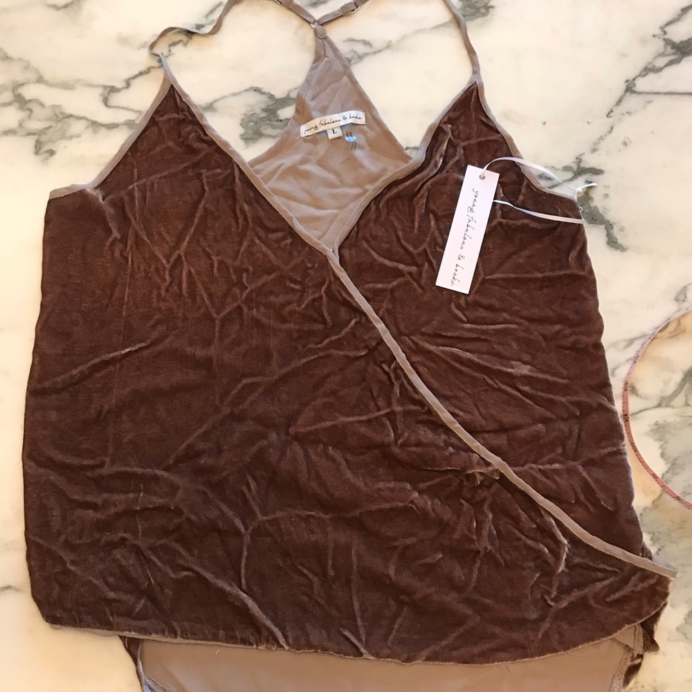 Young fabulous and broke size large crushed velvet sleeveless top